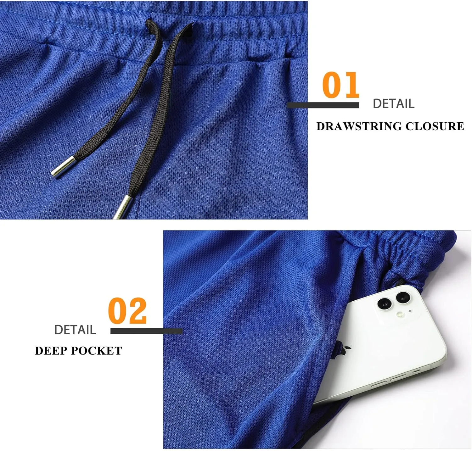Surenow Mens Running Gym Shorts 3 Inch Breathable Lightweight Athletic Sport Shorts Training Workout Shorts with Pockets