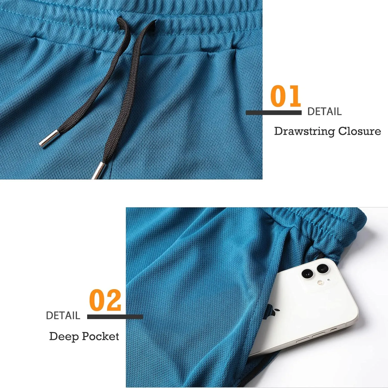Surenow Mens Running Gym Shorts 3 Inch Breathable Lightweight Athletic Sport Shorts Training Workout Shorts with Pockets