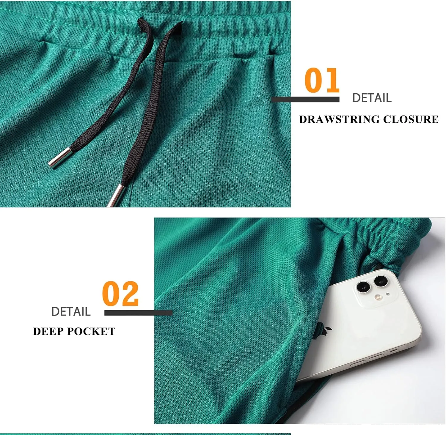Surenow Mens Running Gym Shorts 3 Inch Breathable Lightweight Athletic Sport Shorts Training Workout Shorts with Pockets