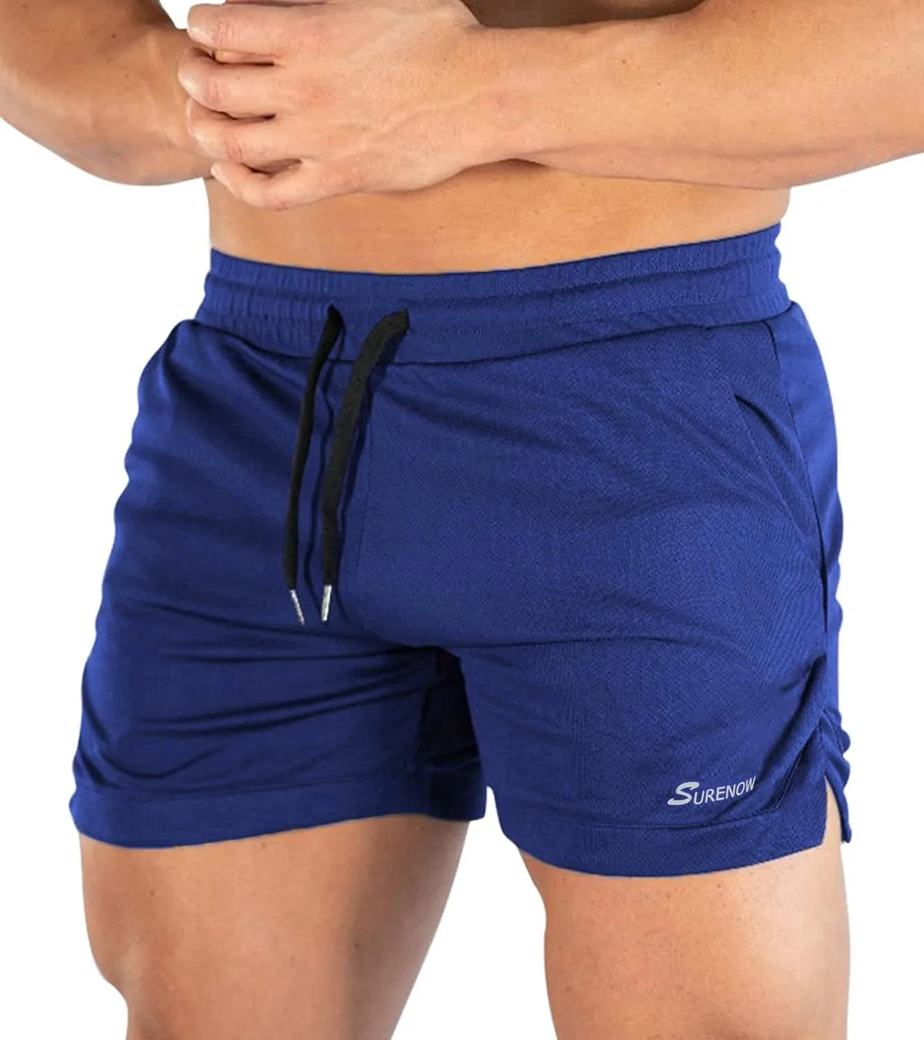Surenow Mens Running Gym Shorts 3 Inch Breathable Lightweight Athletic Sport Shorts Training Workout Shorts with Pockets