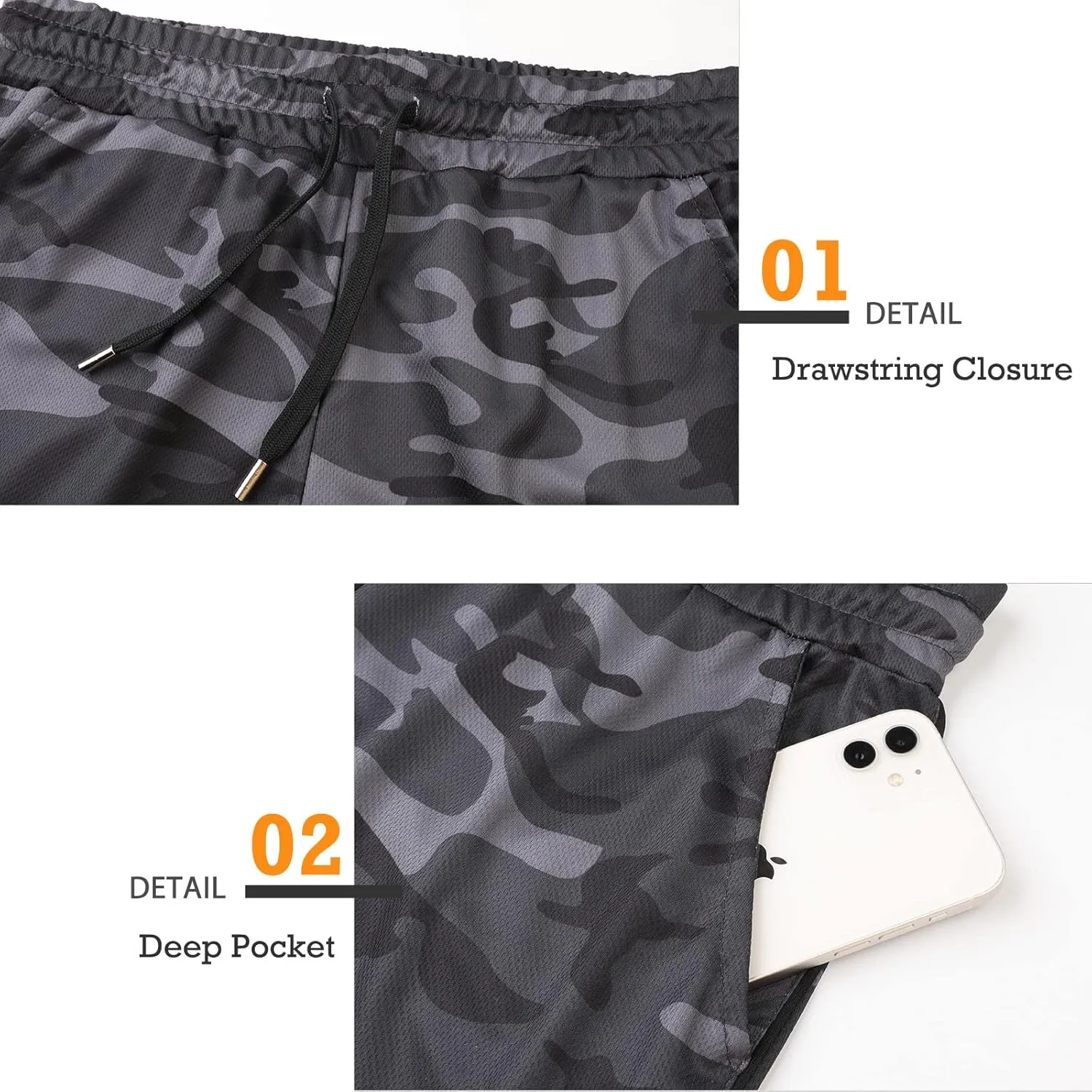 Surenow Mens Running Gym Shorts 3 Inch Breathable Lightweight Athletic Sport Shorts Training Workout Shorts with Pockets