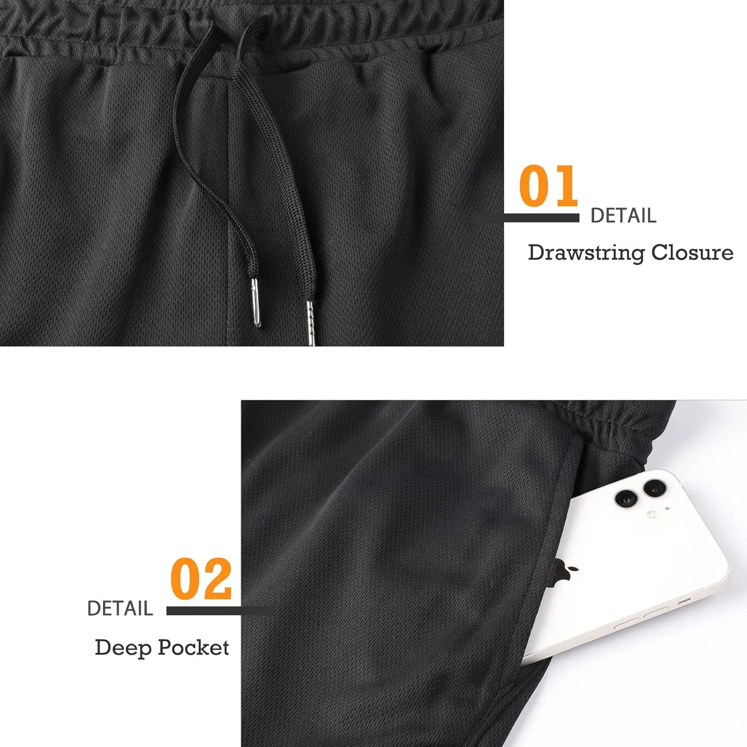 Surenow Mens Running Gym Shorts 3 Inch Breathable Lightweight Athletic Sport Shorts Training Workout Shorts with Pockets