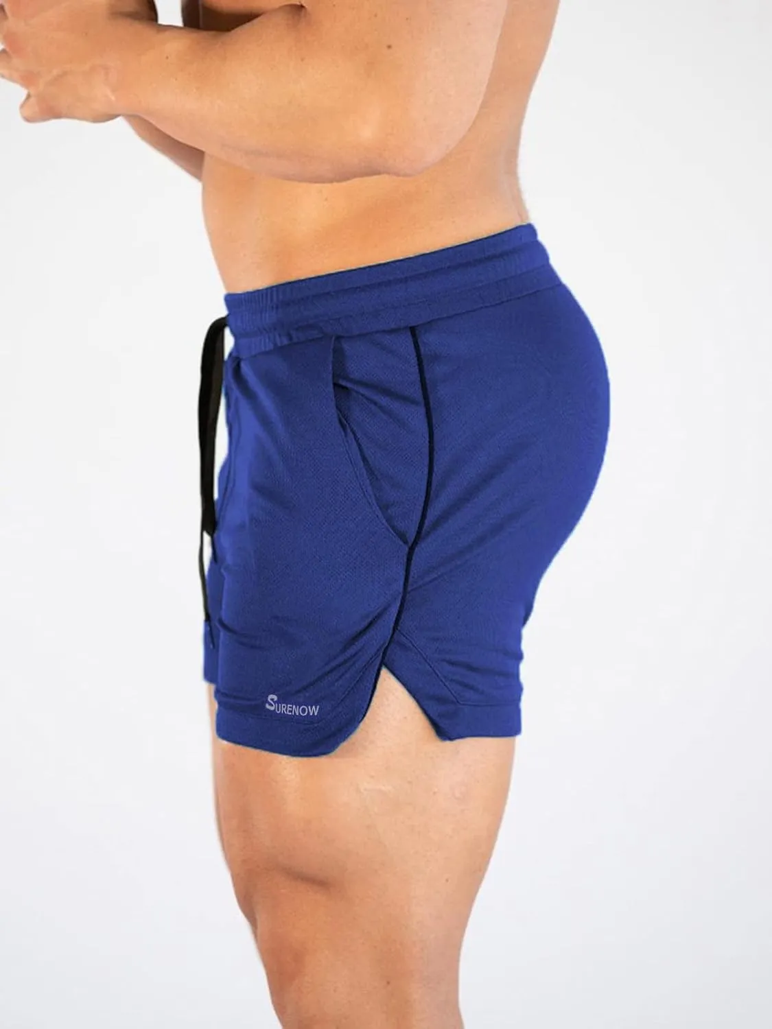 Surenow Mens Running Gym Shorts 3 Inch Breathable Lightweight Athletic Sport Shorts Training Workout Shorts with Pockets
