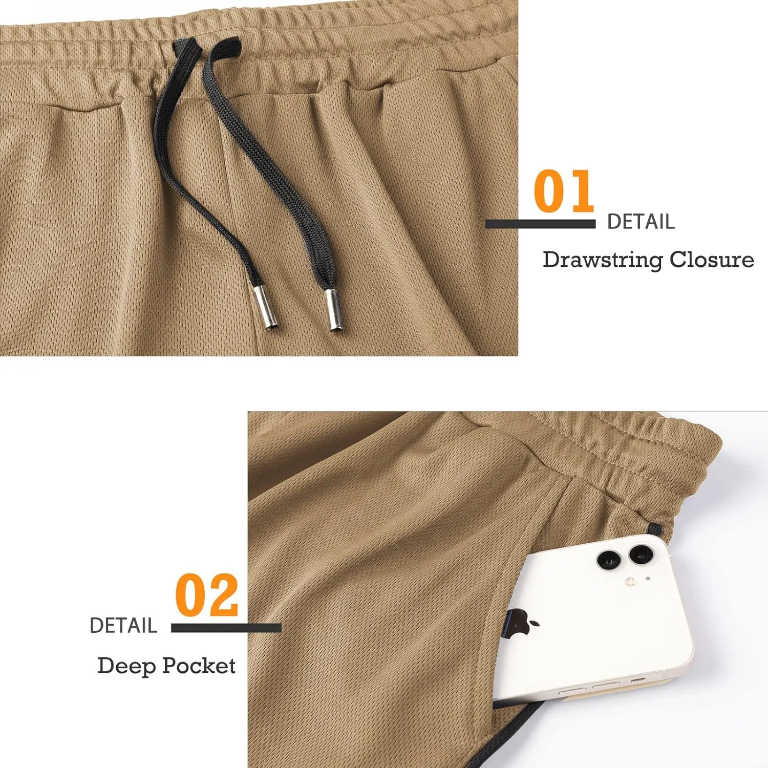 Surenow Mens Running Gym Shorts 3 Inch Breathable Lightweight Athletic Sport Shorts Training Workout Shorts with Pockets