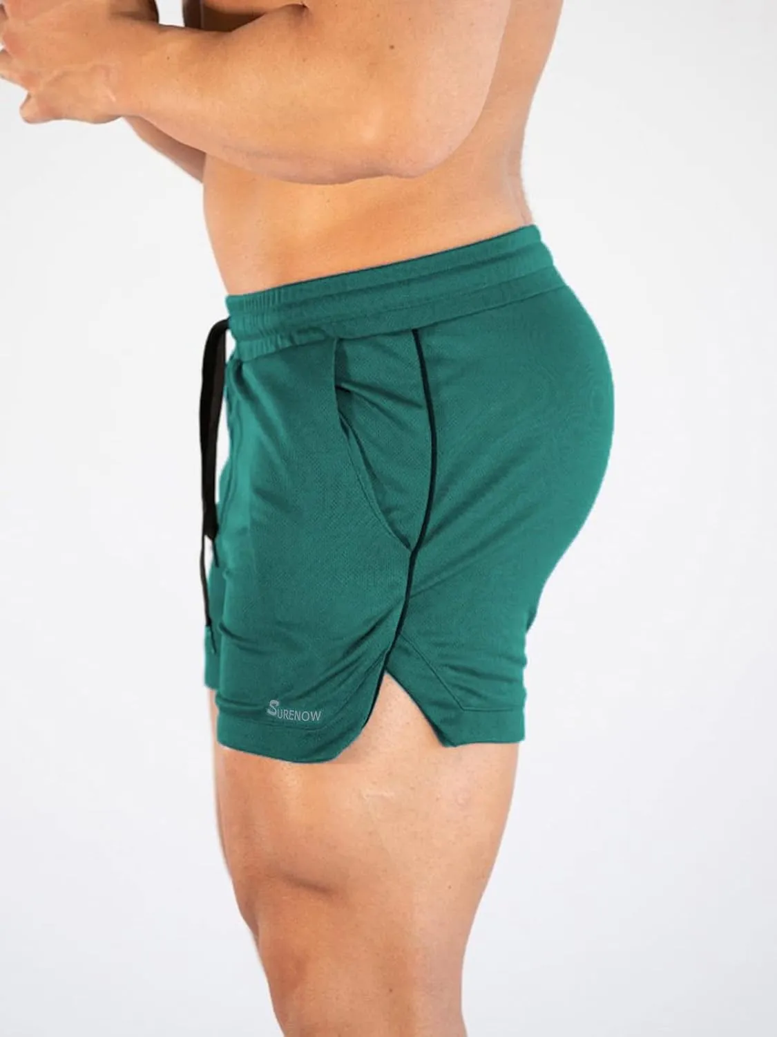 Surenow Mens Running Gym Shorts 3 Inch Breathable Lightweight Athletic Sport Shorts Training Workout Shorts with Pockets