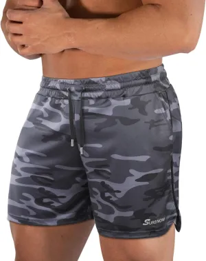 Surenow Mens Running Gym Shorts 3 Inch Breathable Lightweight Athletic Sport Shorts Training Workout Shorts with Pockets