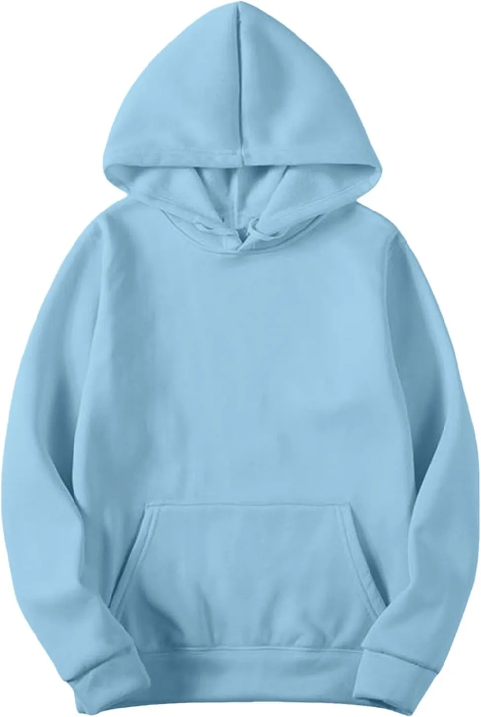 Sweatshirt for Women Trendy Oversized Long Sleeve Solid Color Hoodies Drawstring Drop Shoulder Plus Size Casual Hoodie