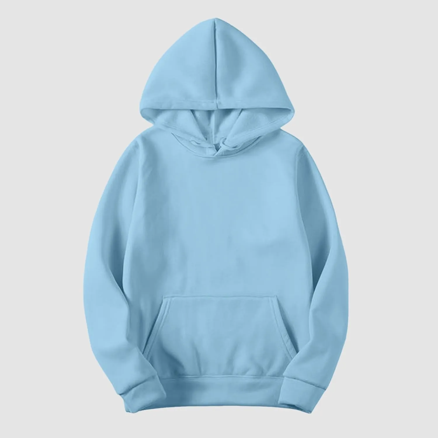 Sweatshirt for Women Trendy Oversized Long Sleeve Solid Color Hoodies Drawstring Drop Shoulder Plus Size Casual Hoodie