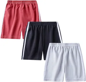 Toddler Boys Girls Active Running Shorts 3 Pack Kids Athletic Short Pants Lightweight Summer Sport Jogger Shorts