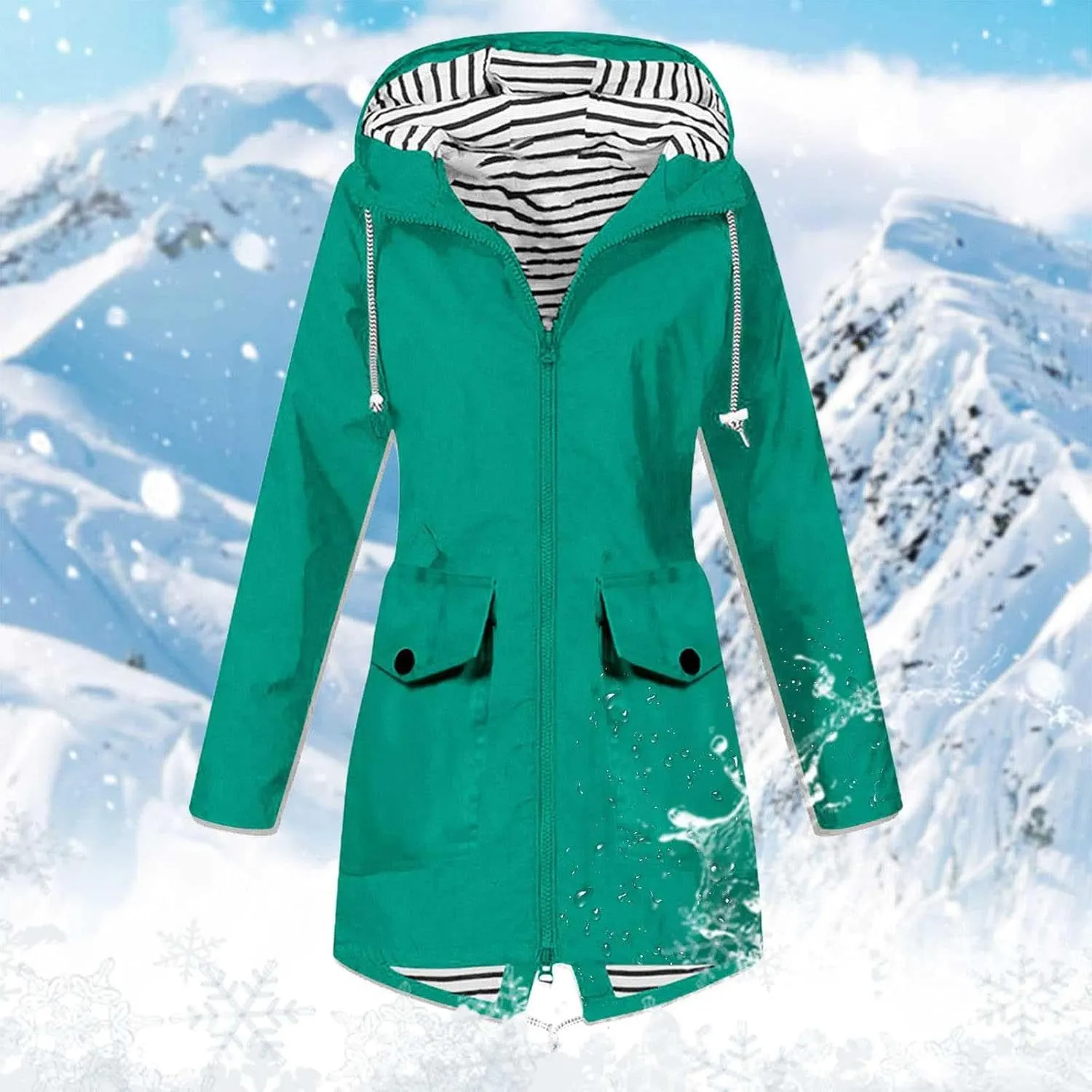 Trench Coats For Women Outdoor Trench Raincoat With Hood Lightweight Plus Size For Girls Lightweight Trench Coat