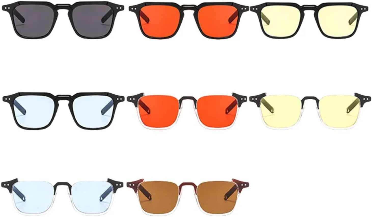 Trendy Rivets Sunglasses Men Fashion Sunglasses Women Retro Classic Clear Glasses Female Uv400