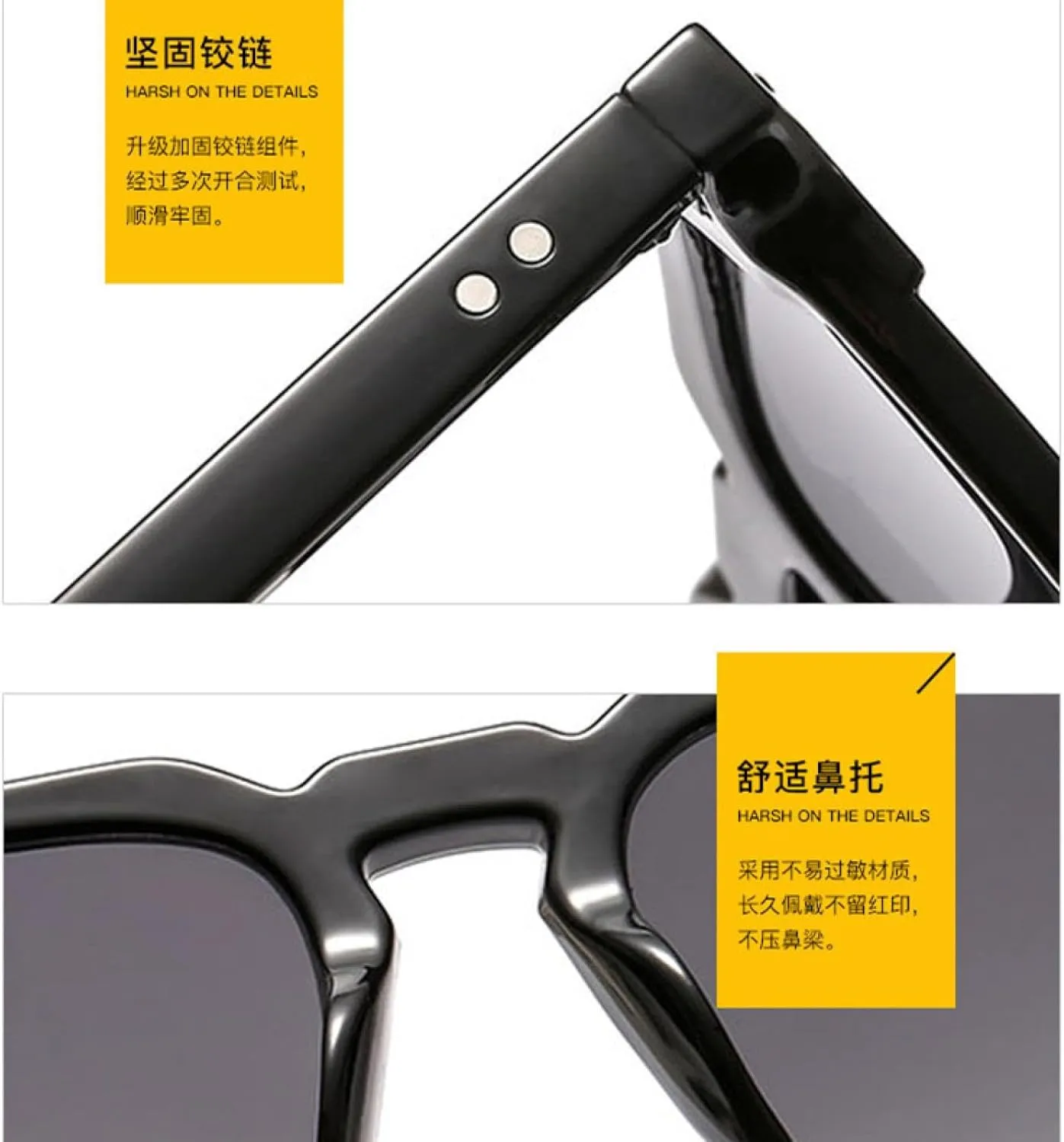 Trendy Rivets Sunglasses Men Fashion Sunglasses Women Retro Classic Clear Glasses Female Uv400