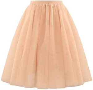 Tulle Skirts for Women Solid Color Fashion Layered Knee Length Mini Skirt 2025 Casual Cute Puffy Wedding Prom Skirts