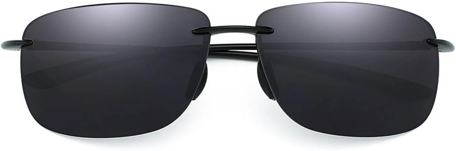 Ultralight Sport Sunglasses for Men Women Rimless Frame for Running Fishing Cycling Driving