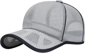Unisex Quick-Dry Baseball Cap with Breathable Mesh Adjustable Sports Hat Running Cap Outdoor Sun Hat for Men