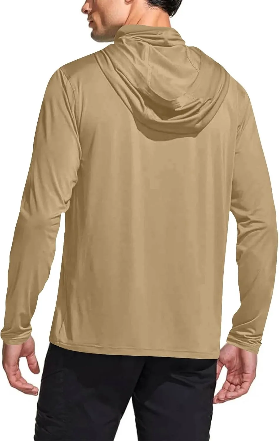UPF 50  Shirts for Men Long Sleeve UV Sun Protection Rash Guard Fishing Shirts Lightweight Sun Hoodies with Face Mask