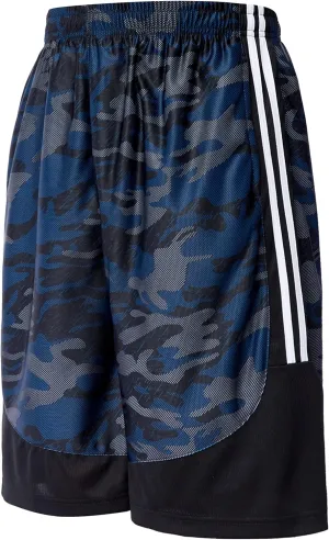 URBEX Long Men's Basketball Shorts with Pockets Athletic Running Gym Workout Sport Shorts