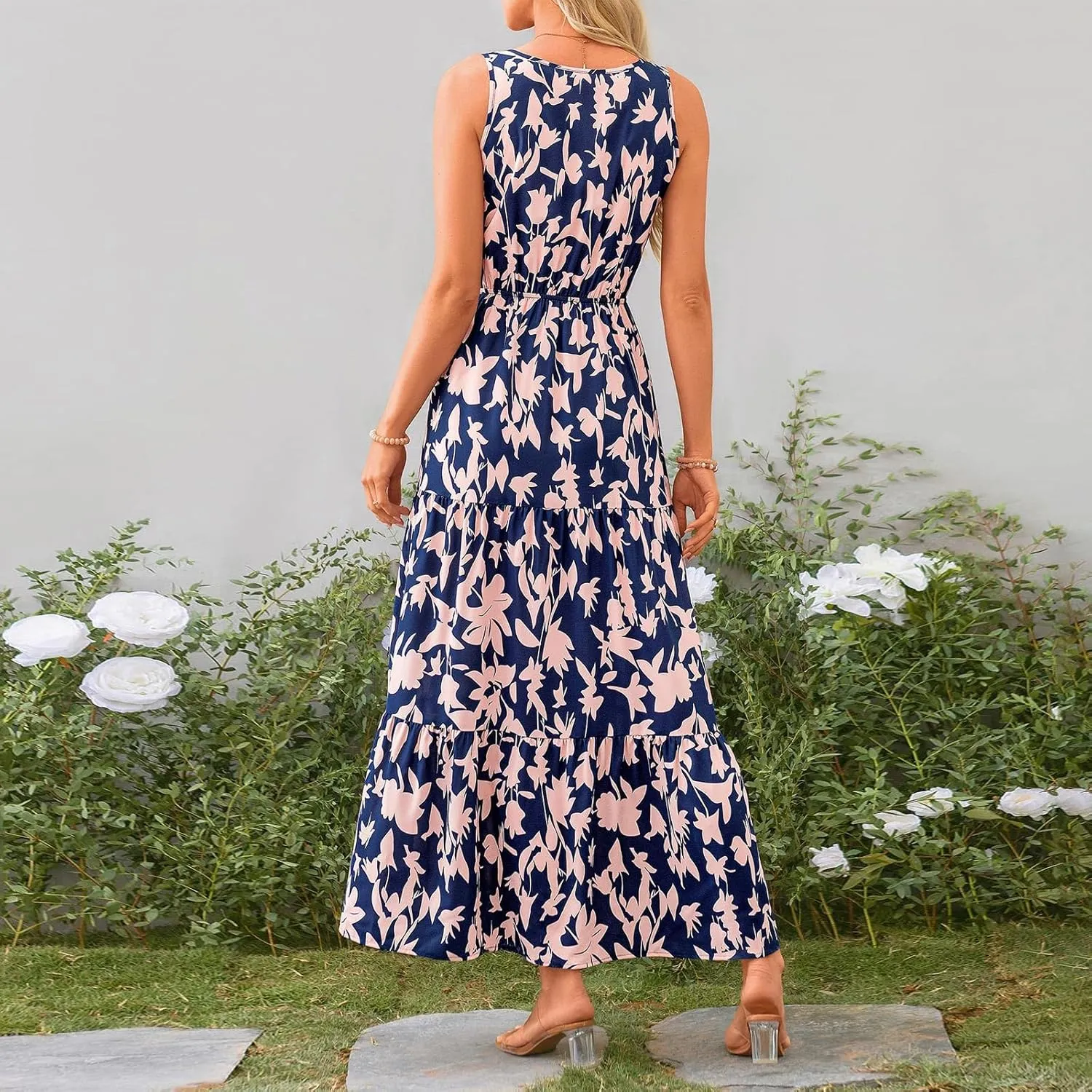 Vacation Dresses for Women Summer Maxi Dresses Sleeveless A Line Dresses Dressy Beach Dresses 2025 Vacation Long Dress
