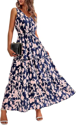 Vacation Dresses for Women Summer Maxi Dresses Sleeveless A Line Dresses Dressy Beach Dresses 2025 Vacation Long Dress