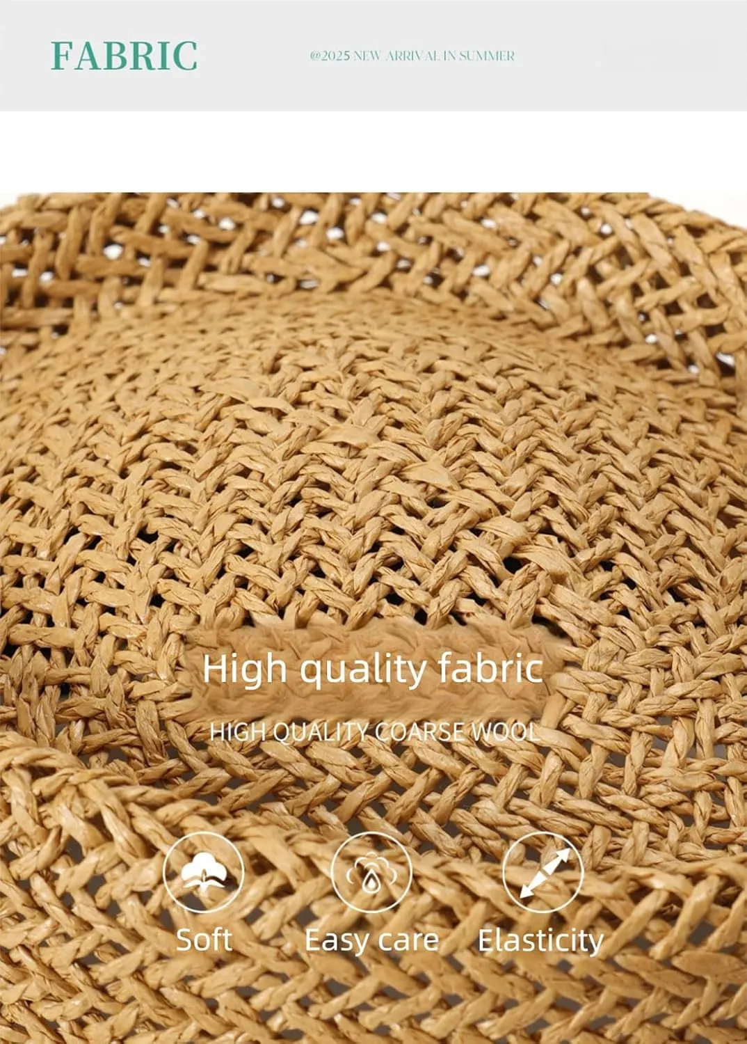 Vacation Straw Sun Hats for Women Wide Brim Fishing UPF 50  Travel Beach Bucket Hats Summer Panama Hat