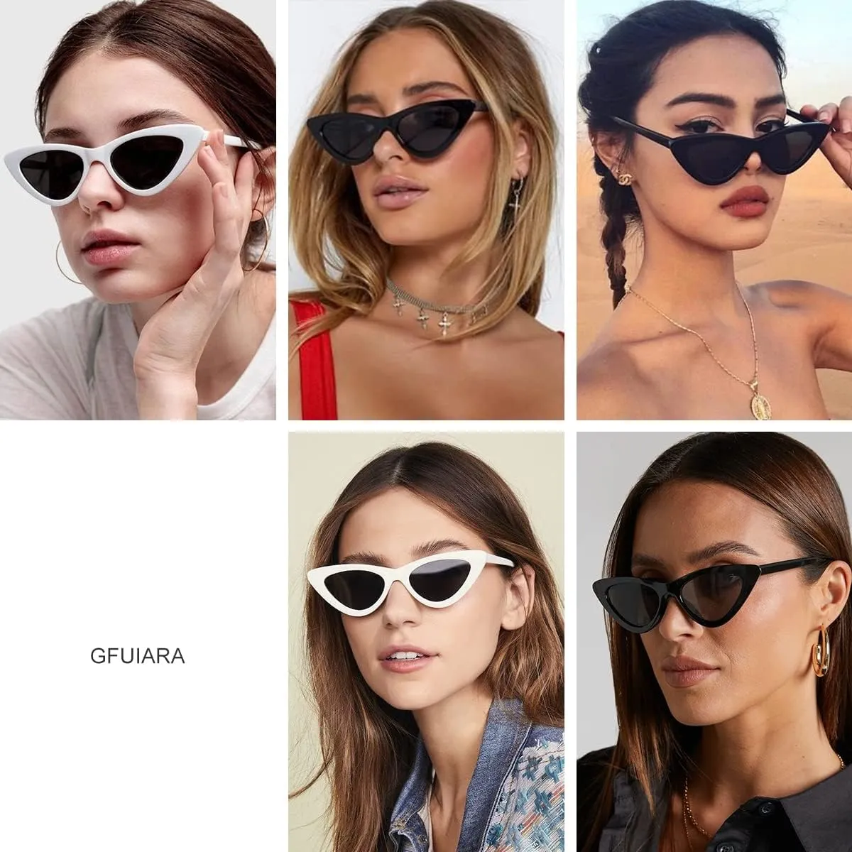 Vintage Cat Eye Sunglasses for Women Classic Retro Narrow Cateye Shades UV400 Protection Sun Glasses Sunnies