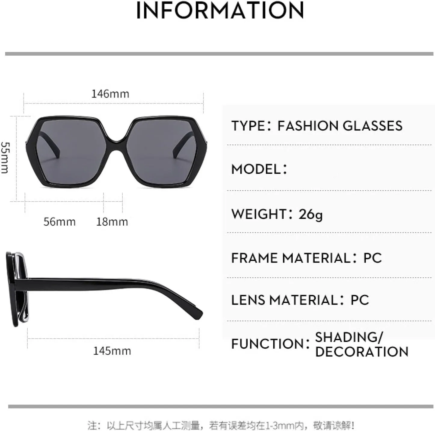 Vintage Classic Big Frame Polygon Men Women Unisex Trend Outdoors Travel Sunglasses Uv400