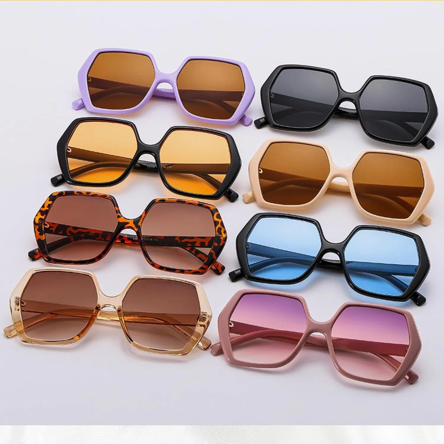Vintage Classic Big Frame Polygon Men Women Unisex Trend Outdoors Travel Sunglasses Uv400