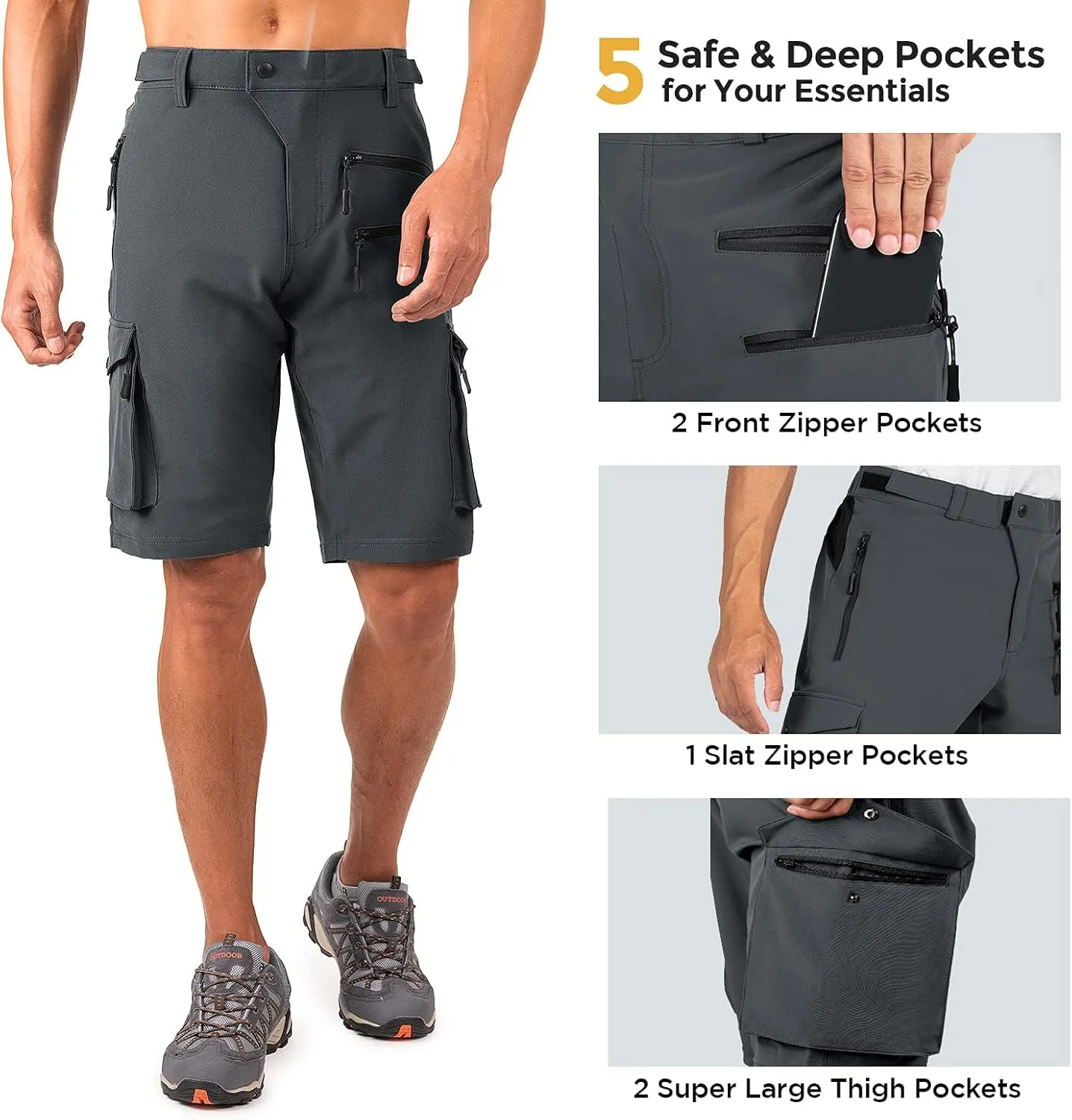 Wespornow Men's-Hiking-Shorts Tactical Shorts Lightweight-Quick-Dry-Outdoor-Cargo-Casual-Shorts for Hiking Cycling