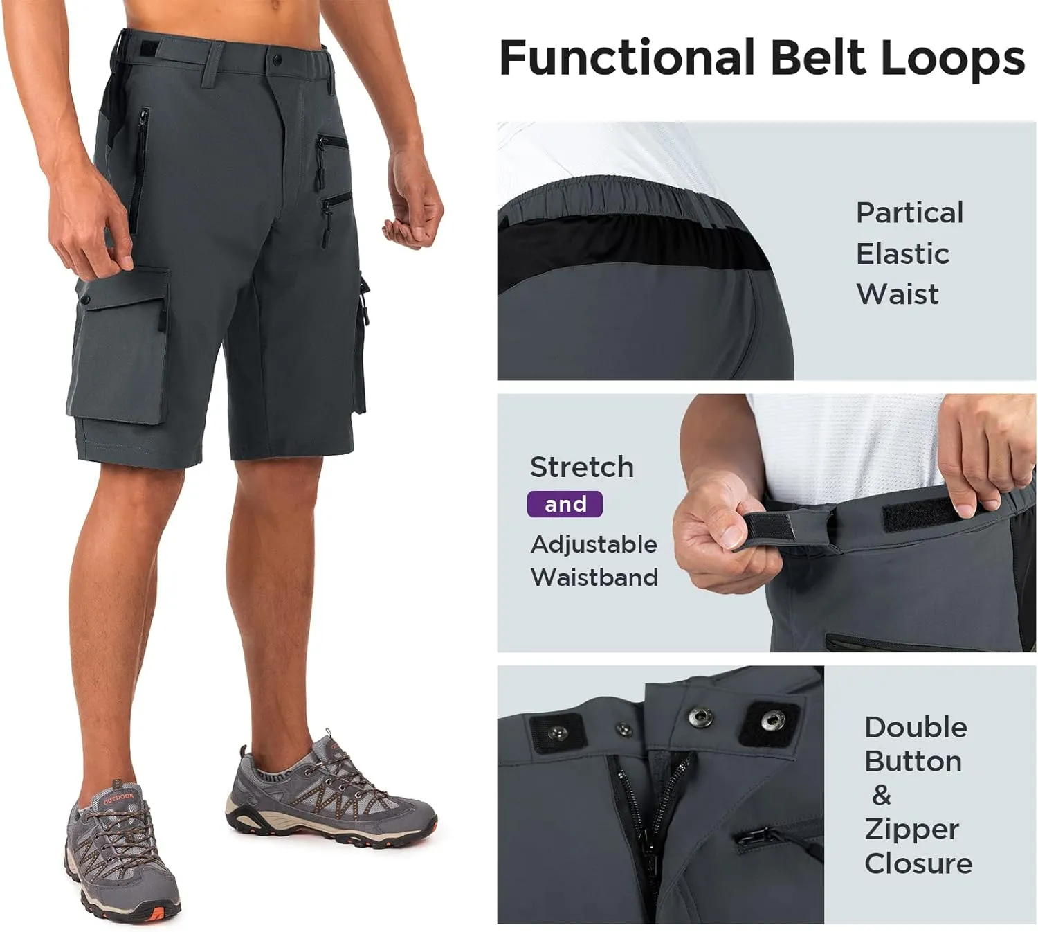 Wespornow Men's-Hiking-Shorts Tactical Shorts Lightweight-Quick-Dry-Outdoor-Cargo-Casual-Shorts for Hiking Cycling