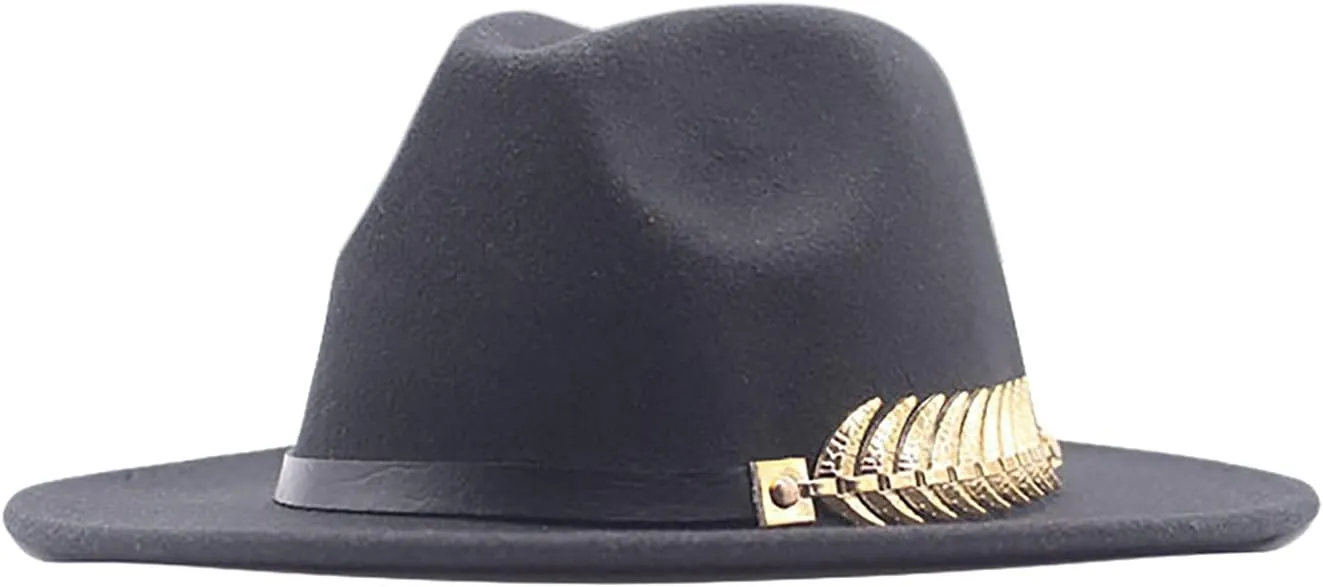 Wide Brim Fedora Hats for Men Women Panama Rancher Hat Classic British Style Ladies Fedora Jazz Hat