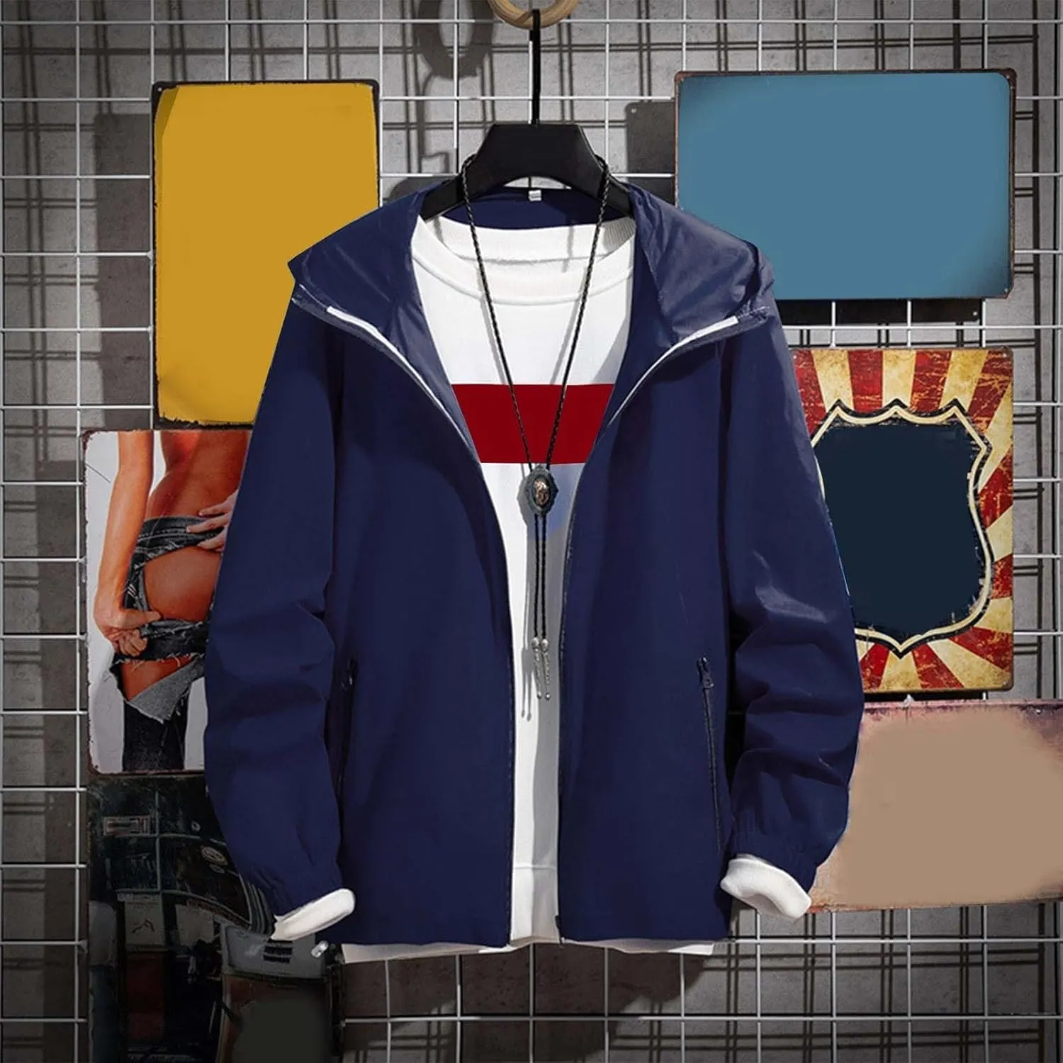 Winter Jackets for Men Gradient Pocket Cardigan Zipper er Jacket Lightweight Jacket Winter Jackets for Men
