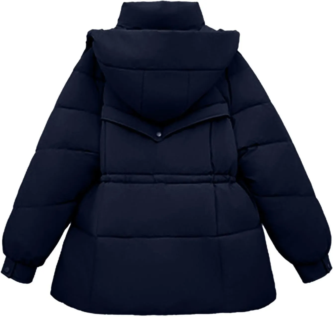 Winter Jackets for Women Full-Zip Windproof Down Coats Fashion Puffer Jackets Warm Thicken Hooded Quilted Outerwear