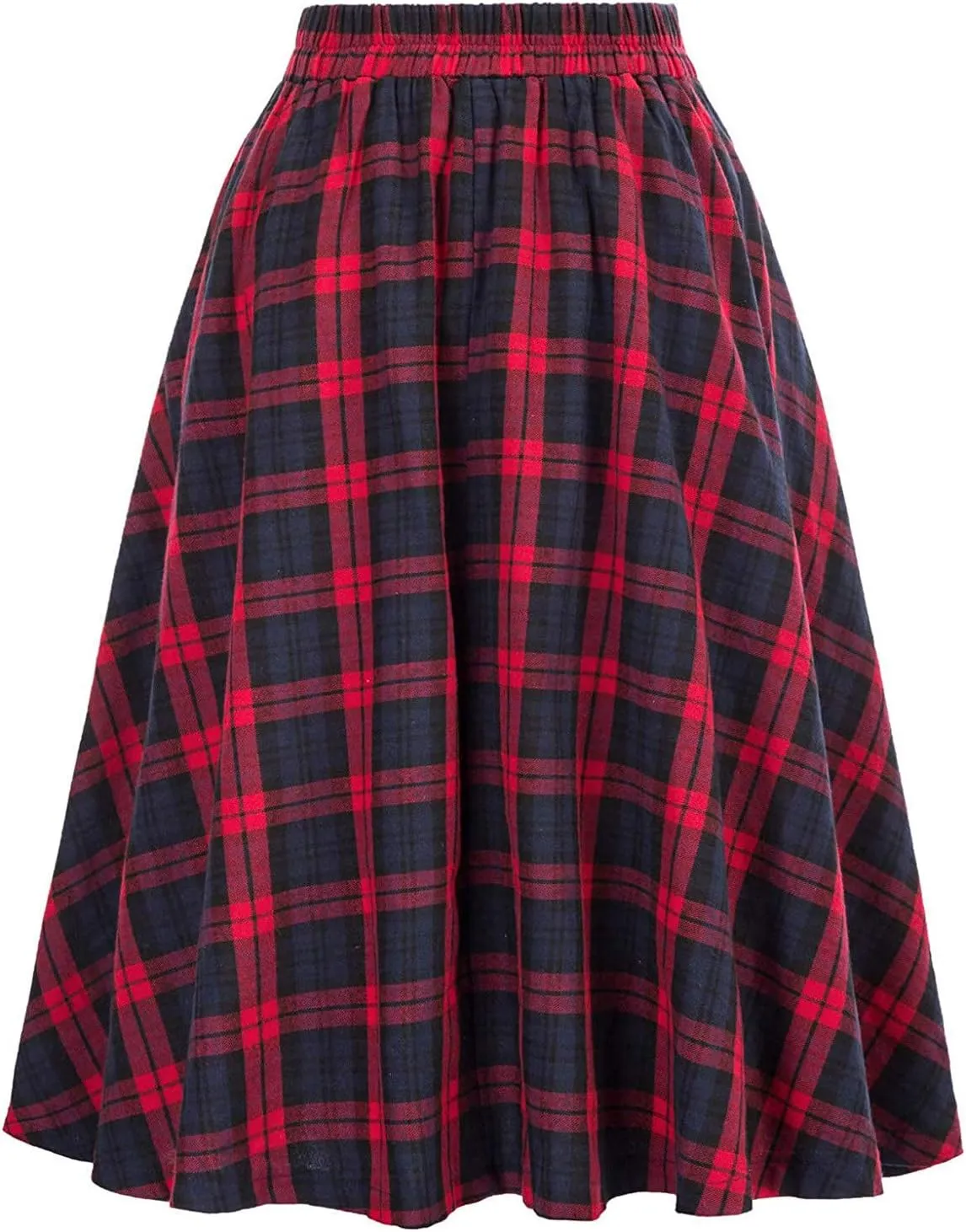 Women Elastic High Waist Boho Floral Maxi Skirt Tiered Pleated Flowy Long Summer Casual Beach Skirt