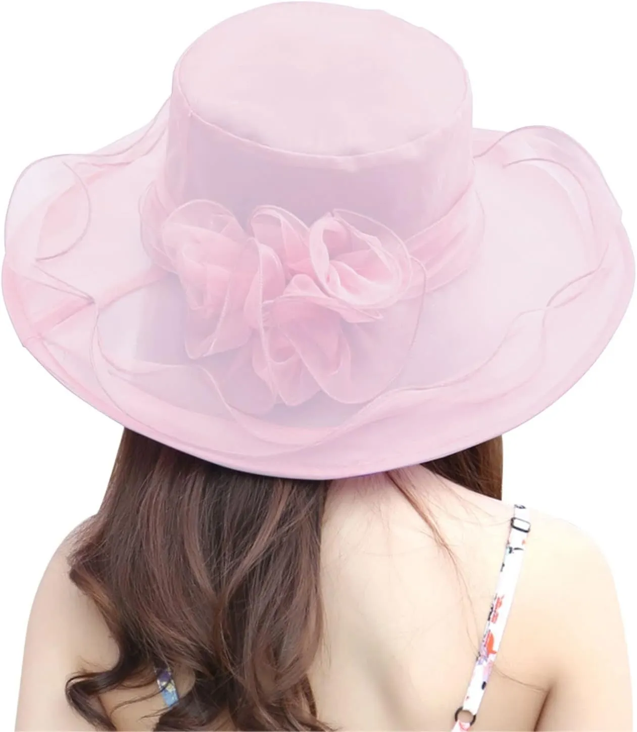 Women Lace Solid Retro Church Hats Wedding Tea Fascinator Hat Bridal Short Brim Roll up Sun Hat Sunshade Hat Fedora