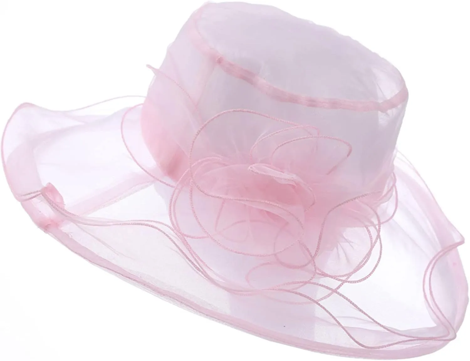 Women Lace Solid Retro Church Hats Wedding Tea Fascinator Hat Bridal Short Brim Roll up Sun Hat Sunshade Hat Fedora