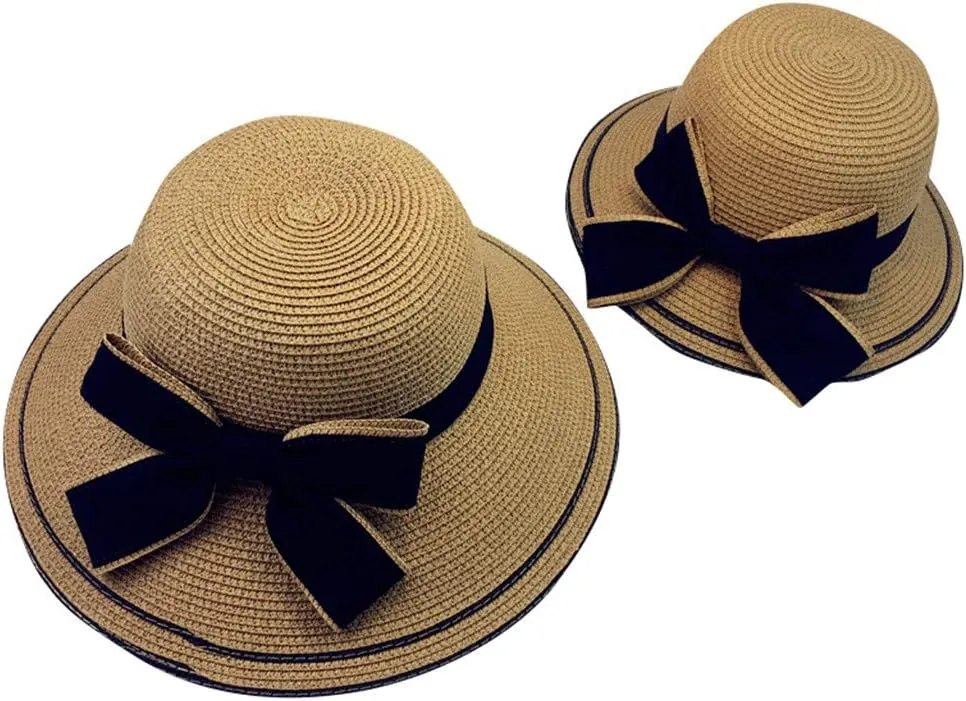 Women Ladies Floppy Beach Sun Foldable Cap New Summer Wide Brim Straw Hat Bucket Cap for Beach Fishing Hiking