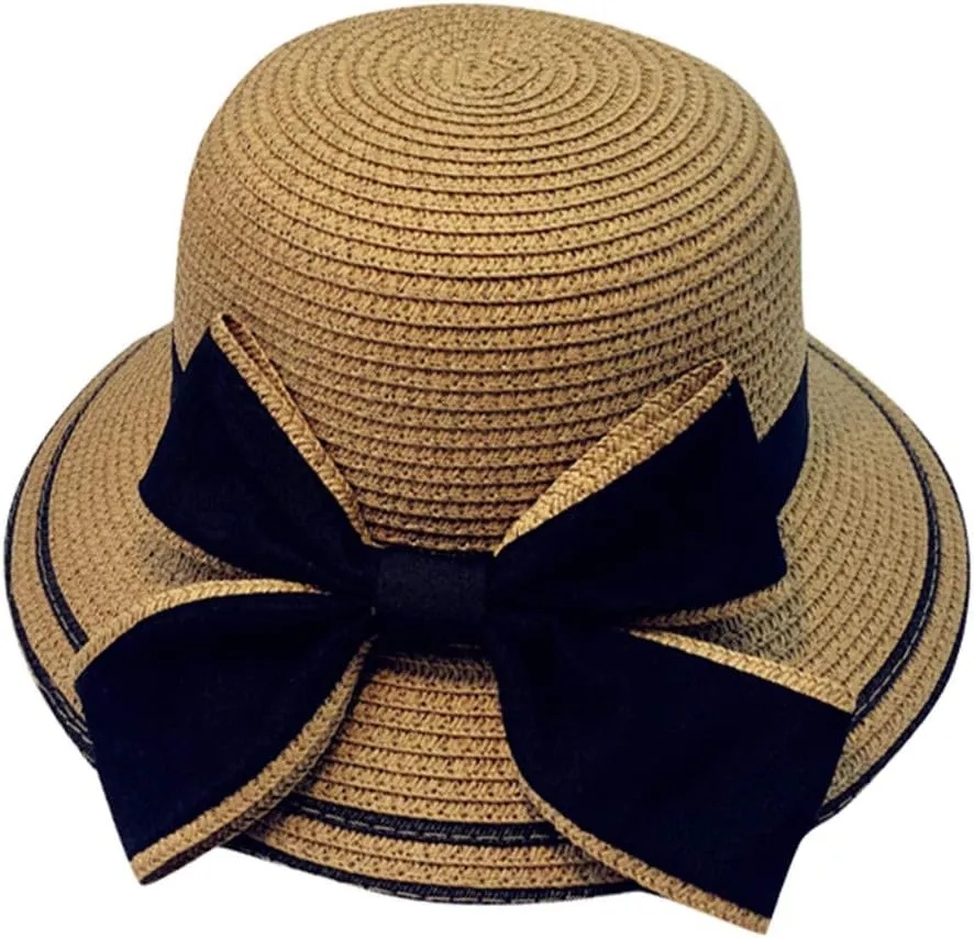 Women Ladies Floppy Beach Sun Foldable Cap New Summer Wide Brim Straw Hat Bucket Cap for Beach Fishing Hiking