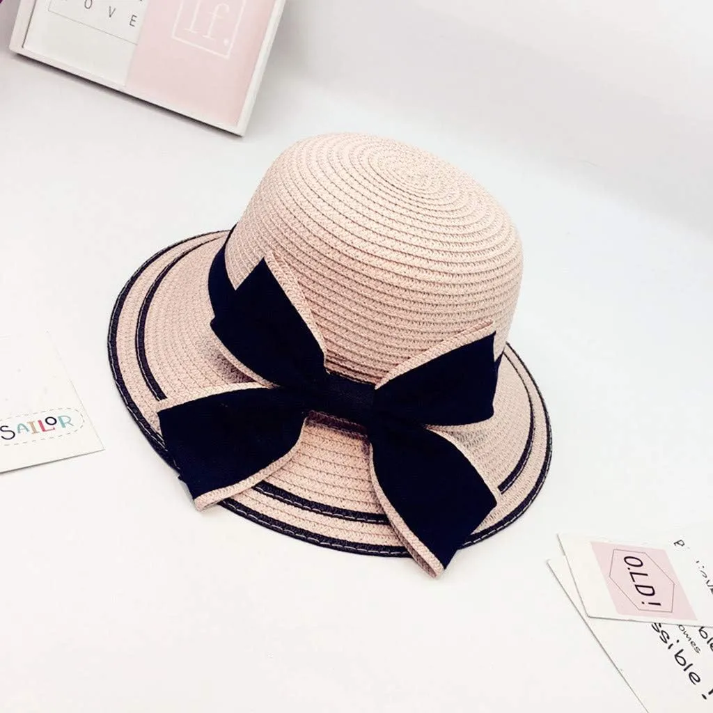 Women Ladies Floppy Beach Sun Foldable Cap New Summer Wide Brim Straw Hat Bucket Cap for Beach Fishing Hiking