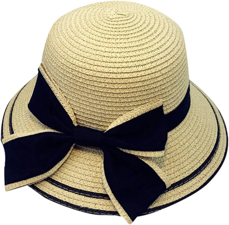 Women Ladies Floppy Beach Sun Foldable Cap New Summer Wide Brim Straw Hat Bucket Cap for Beach Fishing Hiking
