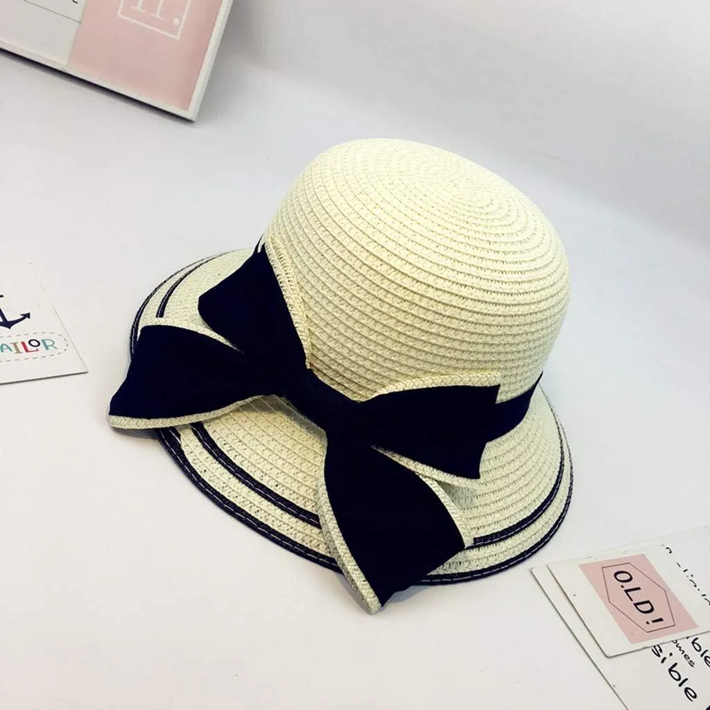 Women Ladies Floppy Beach Sun Foldable Cap New Summer Wide Brim Straw Hat Bucket Cap for Beach Fishing Hiking