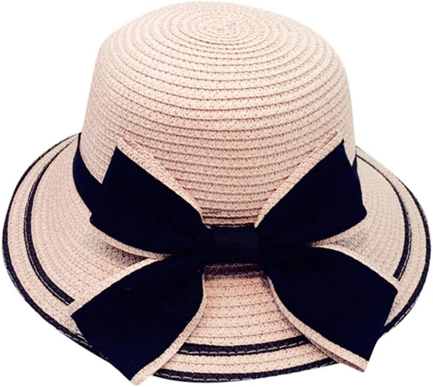Women Ladies Floppy Beach Sun Foldable Cap New Summer Wide Brim Straw Hat Bucket Cap for Beach Fishing Hiking