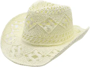 Women Men Retro Felt Wide Brim Western Cowboy Panama Hat Dress Up Hat with Wind Lanyard Outback Wide Brim