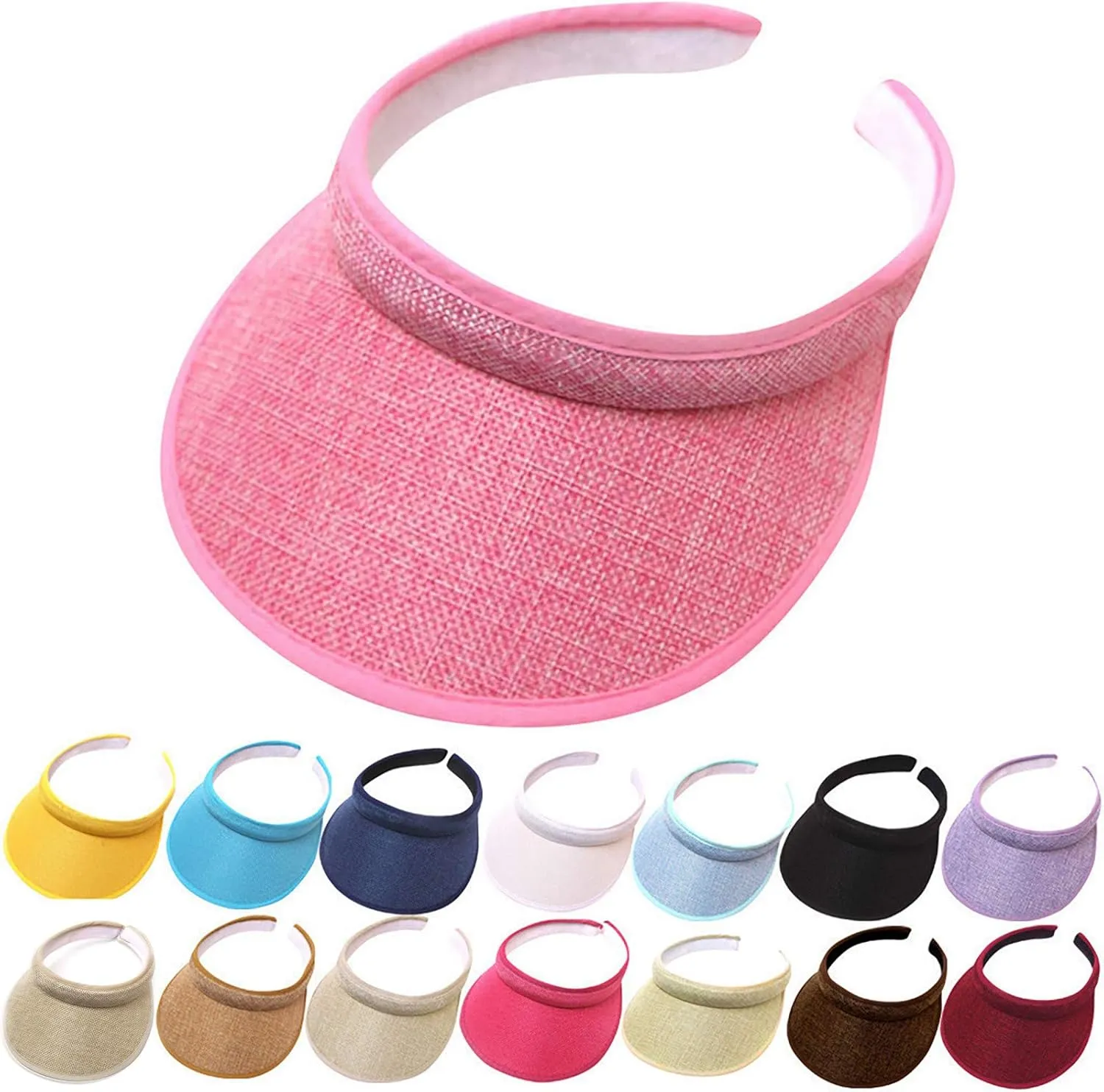 Women Men Sport Sun Visor Hats Large Brim Empty Top Baseball Cap Colorful Sun Protection Hat Golf Caps for Summer