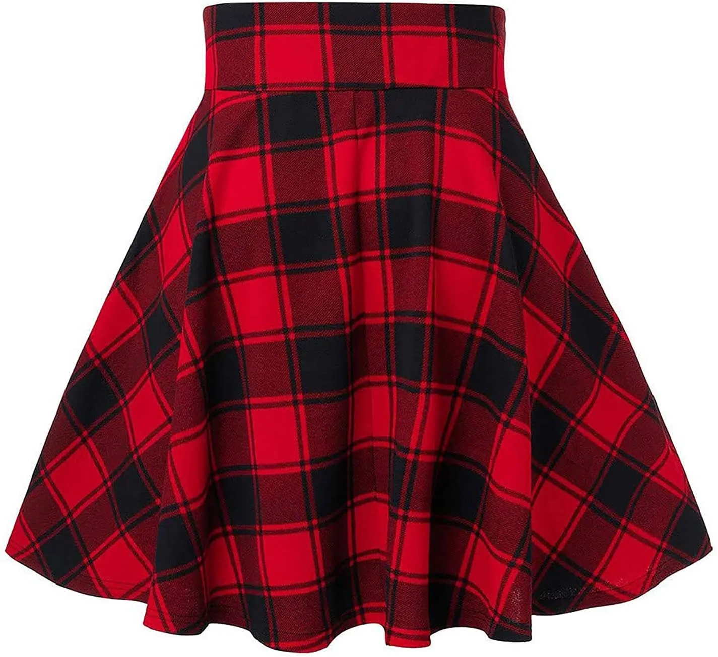 Women Plaid Mini Skirts A Line Pleated Skirts Lace Up Casual Skirts High Waist Skater Skirts Vintage Casual Skirts