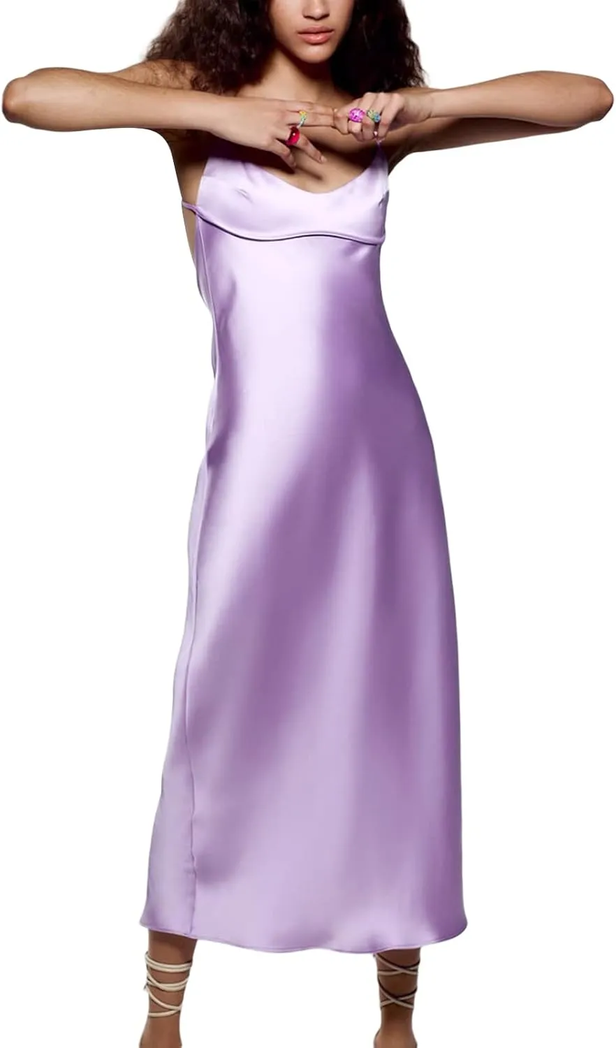 Women Slip Satin Maxi Dress Sleeveless Bodycon Long Dresses Backless Party Cocktail Dresses Summer 2023