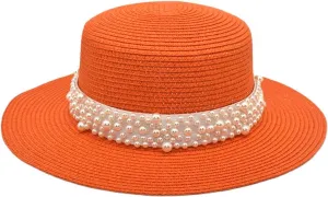 Women Straw Wide Brim Bucket Hat Solid Colors Breathable Sun Hats Beach Vacation Travel Fisherman Cap
