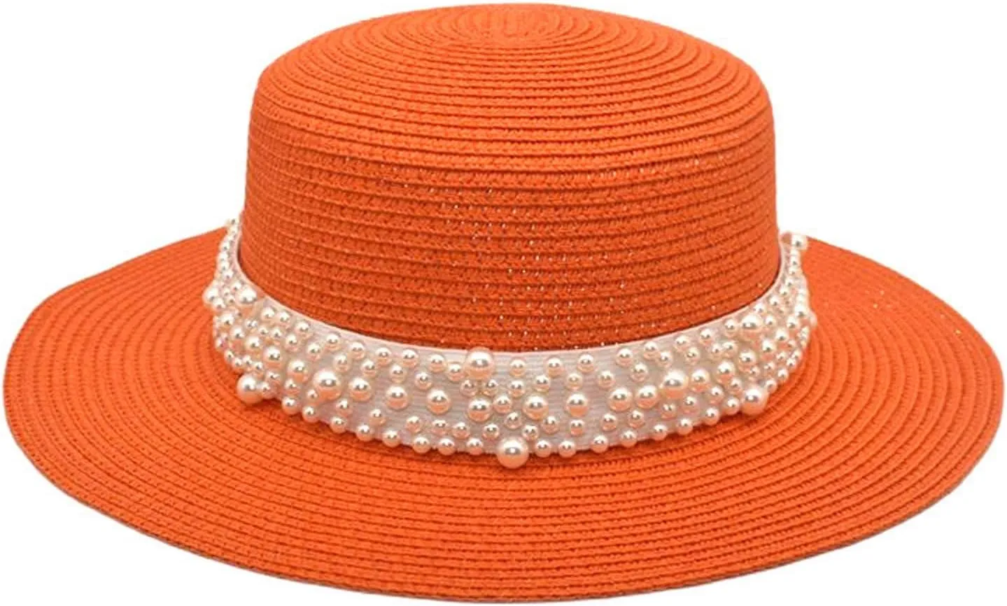 Women Straw Wide Brim Bucket Hat Solid Colors Breathable Sun Hats Beach Vacation Travel Fisherman Cap
