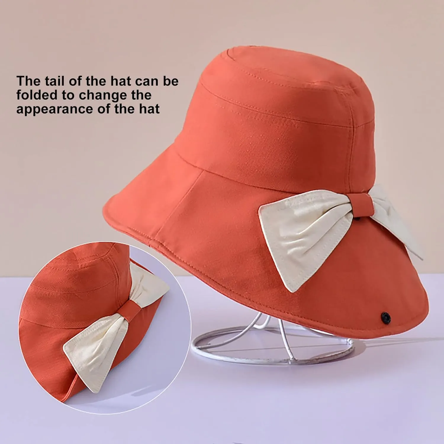 Women Trendy Sun Bucket Hat Cotton Hats Teens Girls Wide Brim Floppy Summer Beach Caps Cute Fedora Hat UV Protection