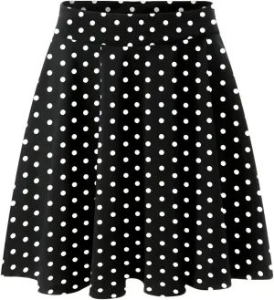 Women Vintage Polka Dot Mini Skirt Flared High Waisted A-line Pleated Skirts Summer Flowy Casual Swing Versatile Skirt