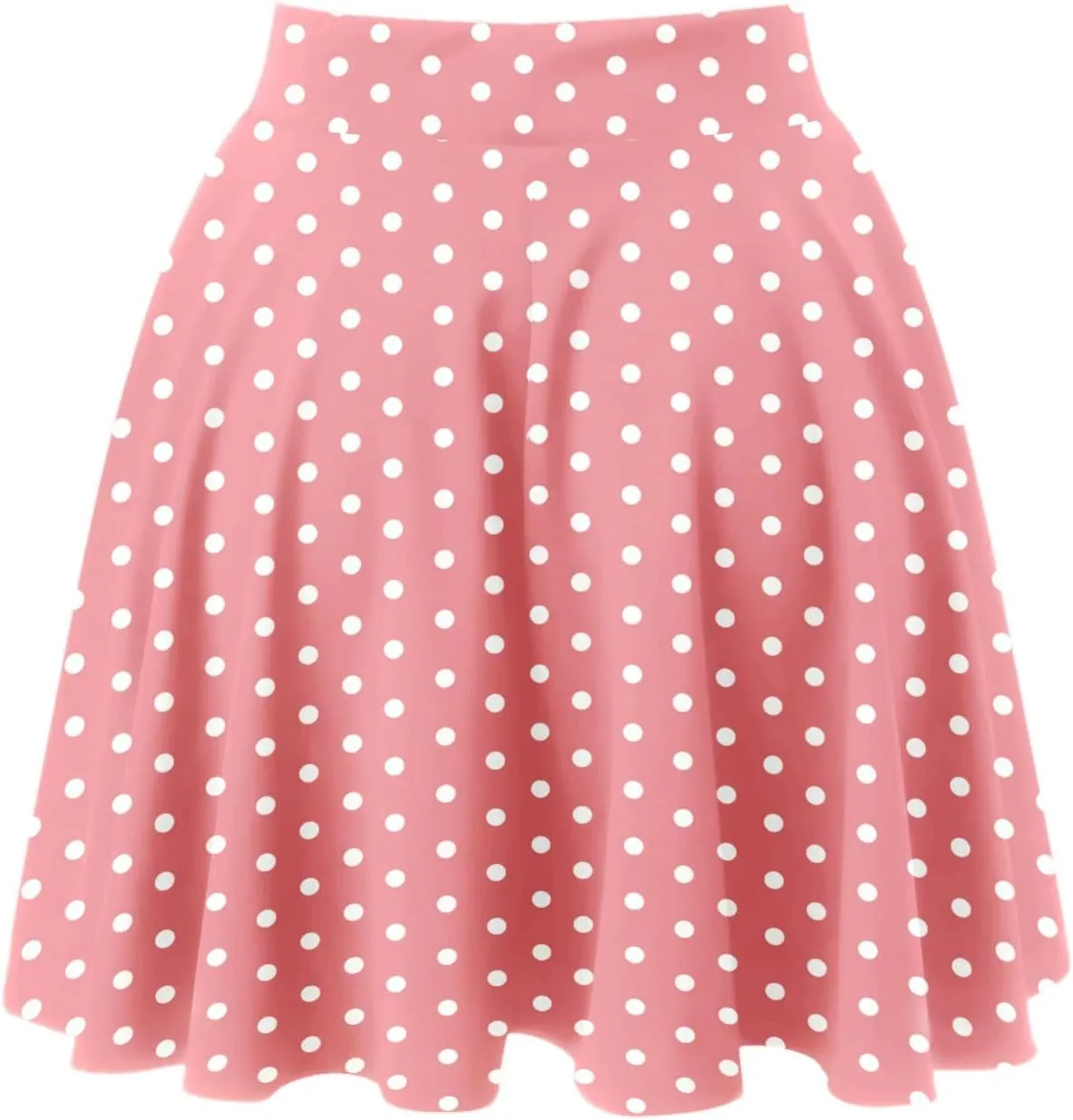 Women Vintage Polka Dot Mini Skirt Flared High Waisted A-line Pleated Skirts Summer Flowy Casual Swing Versatile Skirt